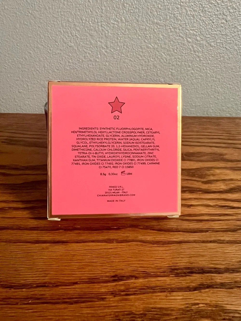 Chiara Ferragni Babe Charming 02 Highlighting Blush NIB Sealed Made Italy